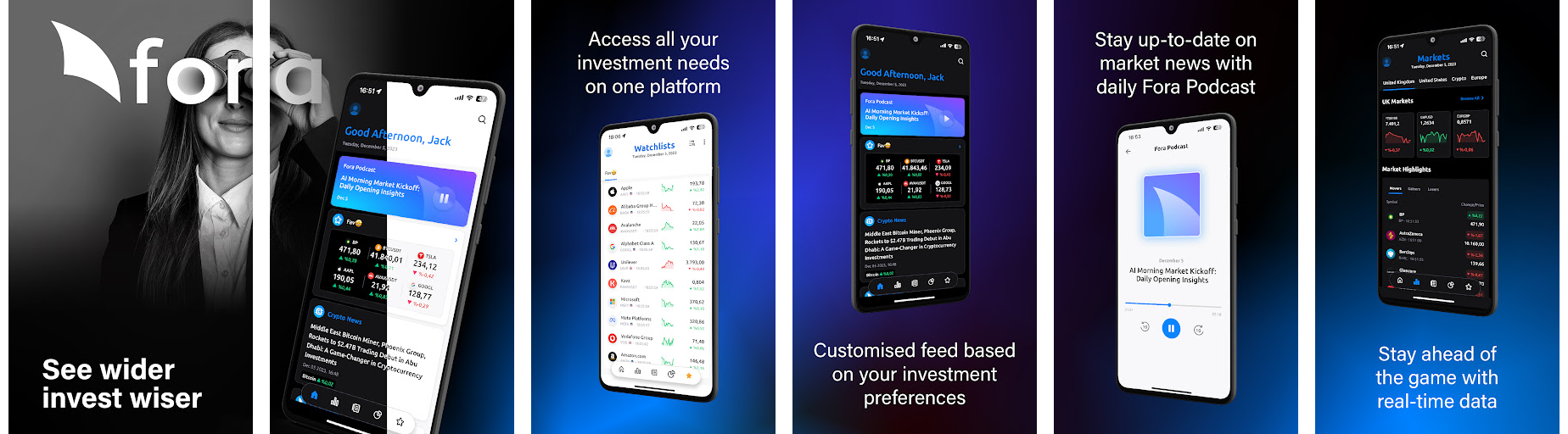 Fora Investment Assistant App Screenshots